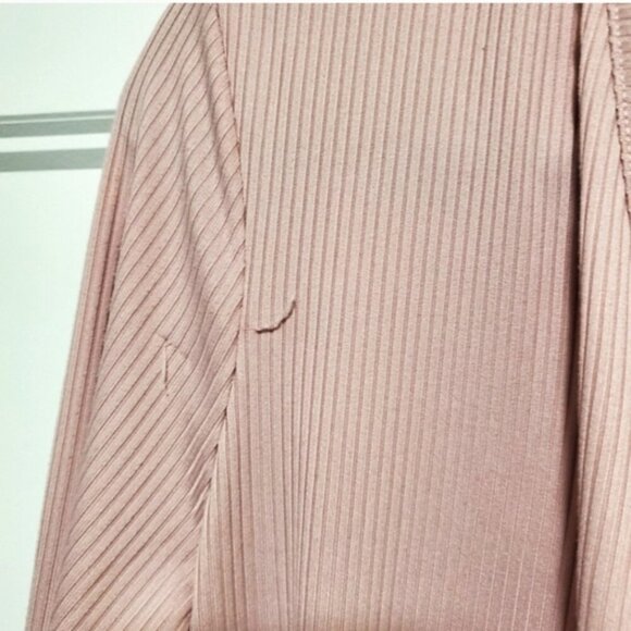 Lilac pink ribbed long sleeve cardigan - Picture 5 of 8